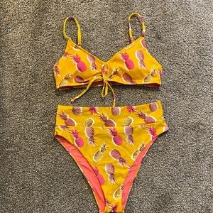 Aerie Adjustable Bikini Top Pineapple